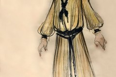 «Chat en poche», dessin de costume créé par Paul Bussières, 1979, coll. Andrée Samson