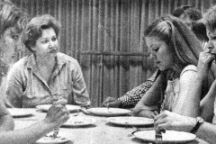 «Un reel ben beau, ben triste», en répétition : Linda Lee, Denise Gagnon, Anouk Simard et Marie-Christine Perreault, 1979