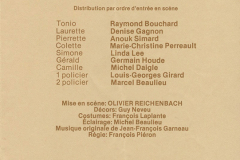 «Un reel ben beau, ben triste», distribution des rôles, 1979