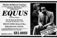 «Equus» Publicité Le Soleil, 30 mai 1981, BaNQ