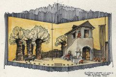 «Le médecin malgré lui», esquisse du décor par Paul Bussières, © Archives Paul Bussières, 1981