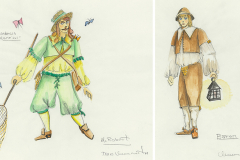 «Le médecin malgré lui», dessin de costumes créés par Denis Denoncourt, © 198