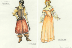 «Le médecin malgré lui», dessin de costumes créés par Denis Denoncourt, © 198