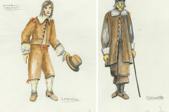 «Le médecin malgré lui», dessin de costumes créés par Denis Denoncourt, © 198