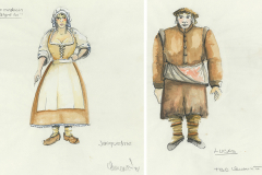 «Le médecin malgré lui», dessin de costumes créés par Denis Denoncourt, © 198