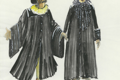 «Le médecin malgré lui», dessin de costumes créés par Denis Denoncourt, © 198