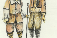 «Le médecin malgré lui», dessin de costumes créés par Denis Denoncourt, © 198