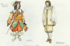 «Les précieuses ridicules», dessins des costumes créés par Denis Denoncourt, © 1981