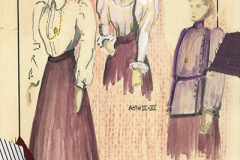 «Oncle Vania», dessins de costumes créés par Denis Denoncourt, 1982