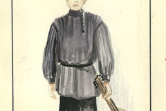 «Oncle Vania», dessin de costume créé par Denis Denoncourt, 1982