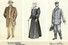 «Oncle Vania», dessins de costumes créés par Denis Denoncourt, 1982
