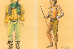 «La mégère apprivoisée»,  dessins de costumes créés par Denis Denoncourt, © 1983