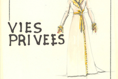 «Vies-privées», dessin de costume créé par Denis Denoncourt, © 1985