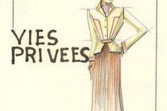 «Vies-privées», dessin de costume créé par Denis Denoncourt, © 1985