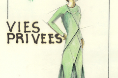 «Vies-privées», dessin de costume créé par Denis Denoncourt, © 1985