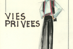 «Vies-privées», dessin de costume créé par Denis Denoncourt, © 1985