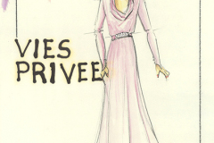 «Vies-privées», dessin de costume créé par Denis Denoncourt, © 1985