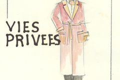 «Vies-privées», dessin de costume créé par Denis Denoncourt, © 1985