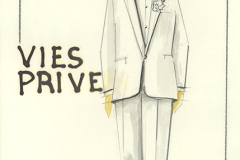 «Vies-privées», dessin de costume créé par Denis Denoncourt, © 1985