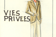 «Vies-privées», dessin de costume créé par Denis Denoncourt, © 1985