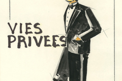 «Vies-privées», dessin de costume créé par Denis Denoncourt, © 1985