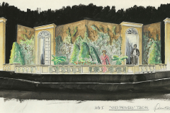 «Vies-privées», dessin du décor créé par Denis Denoncourt, © 1985