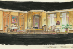 «Vies-privées», dessin du décor créé par Denis Denoncourt, © 1985