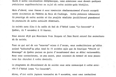 Lettre aux artistes les invitant à présenter une oeuvre pour la soirée encan.