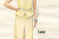 «Les voisins», dessin des costumes créés par Caroline Drouin, 1988