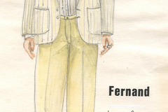 «Les voisins», dessin des costumes créés par Caroline Drouin, 1988