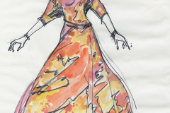 «Qui a peur de Virginia Woolf?» dessin de costume créé par Paul Bussières, © collection Paul Bussières, 1989
