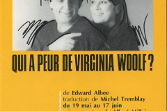 «Qui a peur de Virginia Woolf?» couvert du programme, 1989