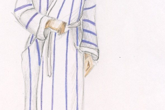«Les gars», dessin de costume créé par Caroline Drouin , 1989
