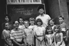 «Topaze». En répétition: Albert Millaire, Pierre Potvin et la classe des enfants, 1989 (photo: Léopold Rousseau)