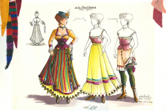«La Ronde», dessins de costumes créés par Luce Pelletier, 1990