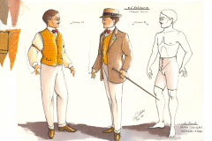 «La Ronde», dessins de costumes créés par Luce Pelletier, 1990