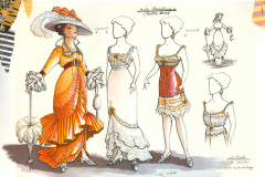 «La Ronde», dessins de costumes créés par Luce Pelletier, 1990