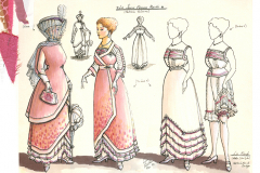 «La Ronde», dessins de costumes créés par Luce Pelletier, 1990