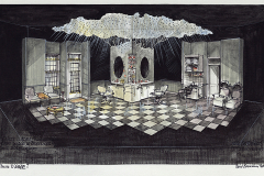 «Fleurs d_acier», dessin du décor créé par Paul Bussières, © collection Paul Bussières, 1990