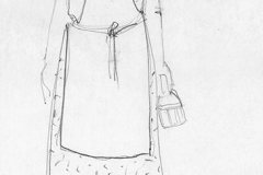 «Fleurs d_acier», dessin de costume créé par Denis Denoncourt, © 1990