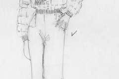 «Fleurs d_acier», dessin de costume créé par Denis Denoncourt, © 1990