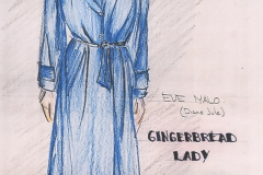 «Gingerbread Lady», dessin de costume créé par Caroline Drouin, 1991