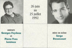 «Cent millions qui tombent»,  couvert du programme, 1992