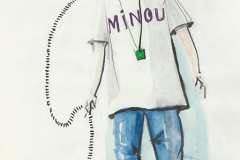 «La coulisse en folie», dessins de costume créé par Denis Denoncourt, © 1992