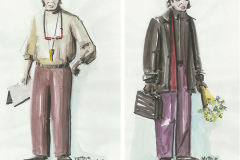 «La coulisse en folie», dessins des costumes créés par Denis Denoncourt, © 1992