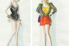 «La coulisse en folie», dessins des costumes créés par Denis Denoncourt, © 1992